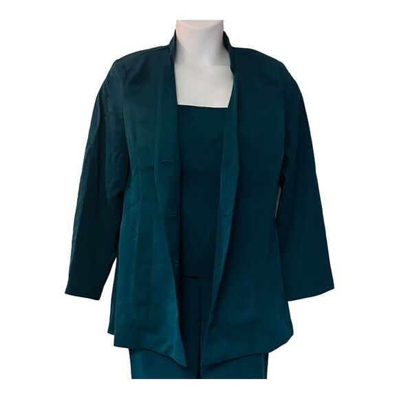 Monroe & Main Washable Dark Green 3-Button Office Career Business Suit Pant Set - Picture 6 of 16